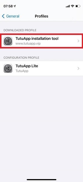 Instalación del perfil