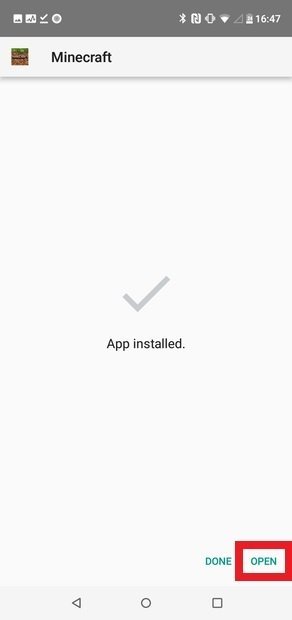 Appuie sur Ouvrir pour ouvrir l'application ou le jeu