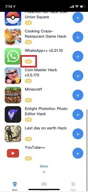 Etiqueta VIP para una aplicación